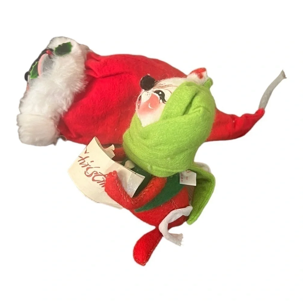 ANNALEE Vintage 1971 Caroling Mouse & Mouse In Santa Hat